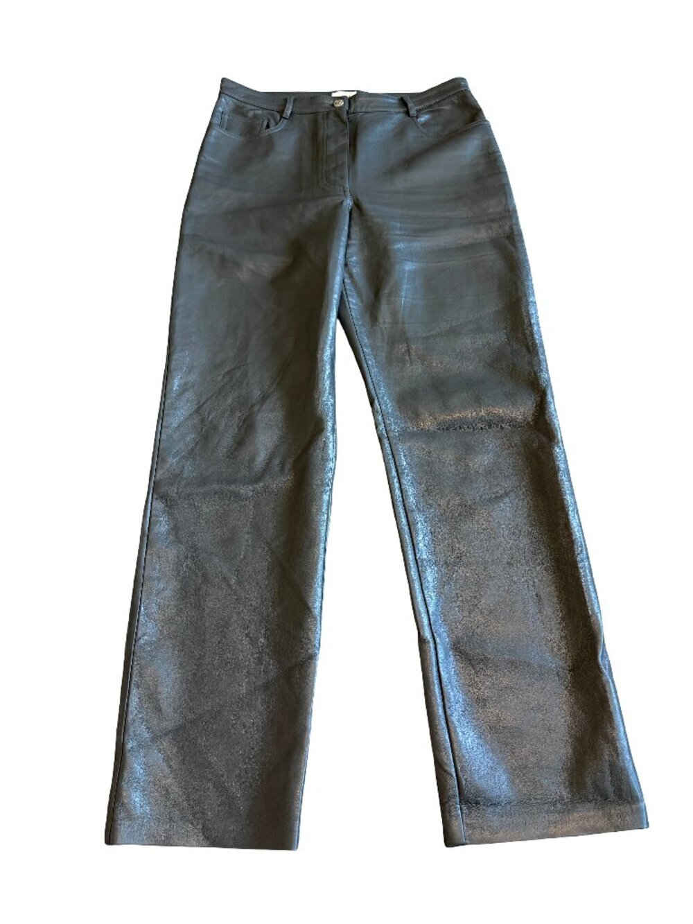 Wilfred Aritzia The Melina Vegan Leather Pants Straight Leg Light Grey Size 10